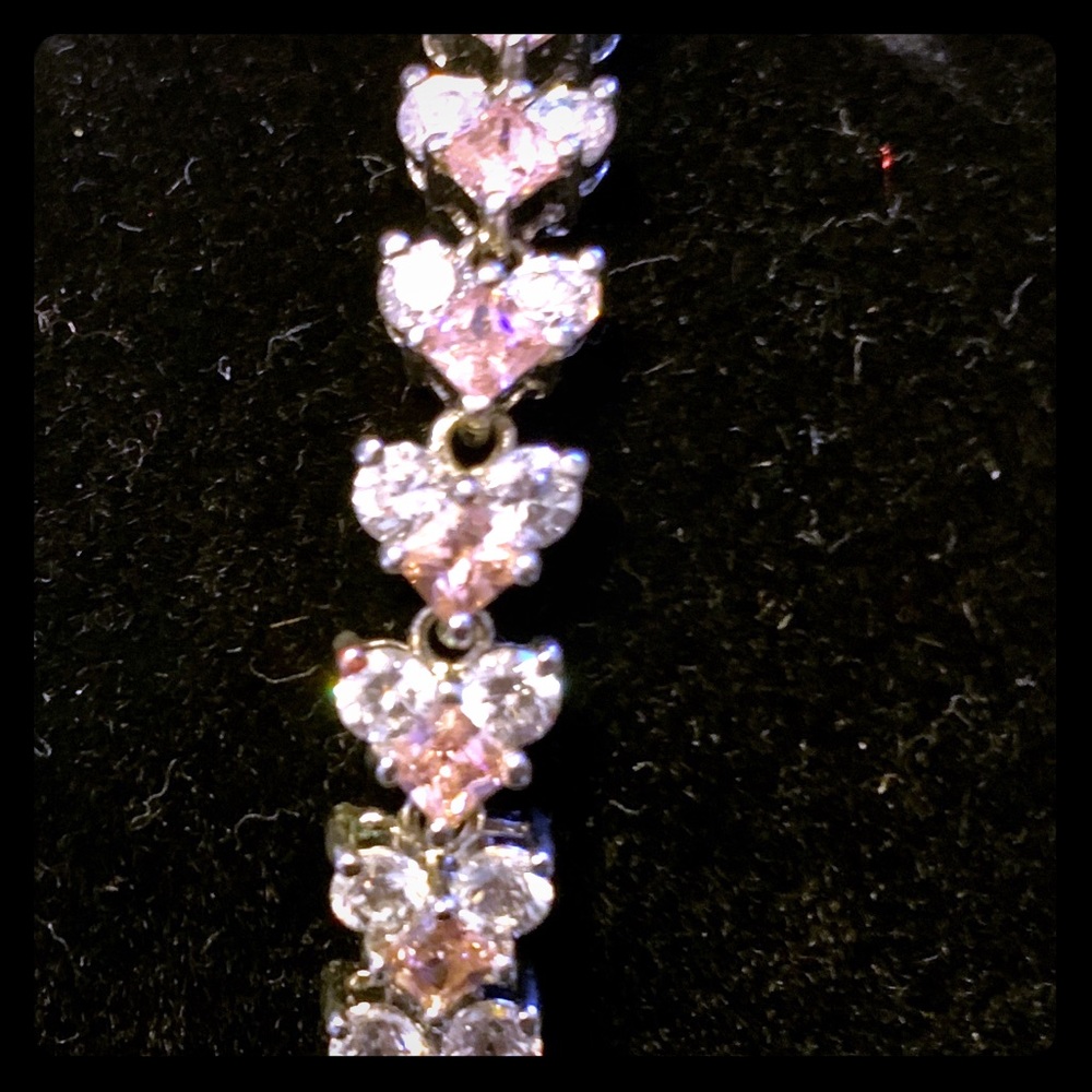 Zircon 925 Silver Necklace heart shaped